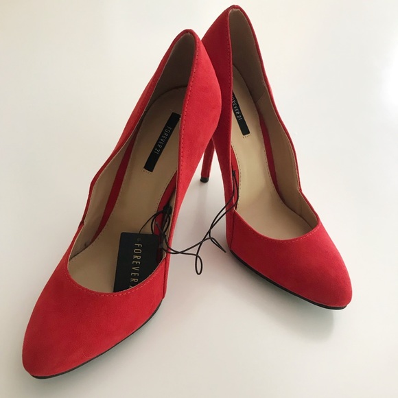 Forever 21 Shoes - Red Suede Heels